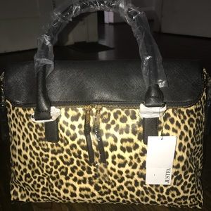 Large leopard print purse